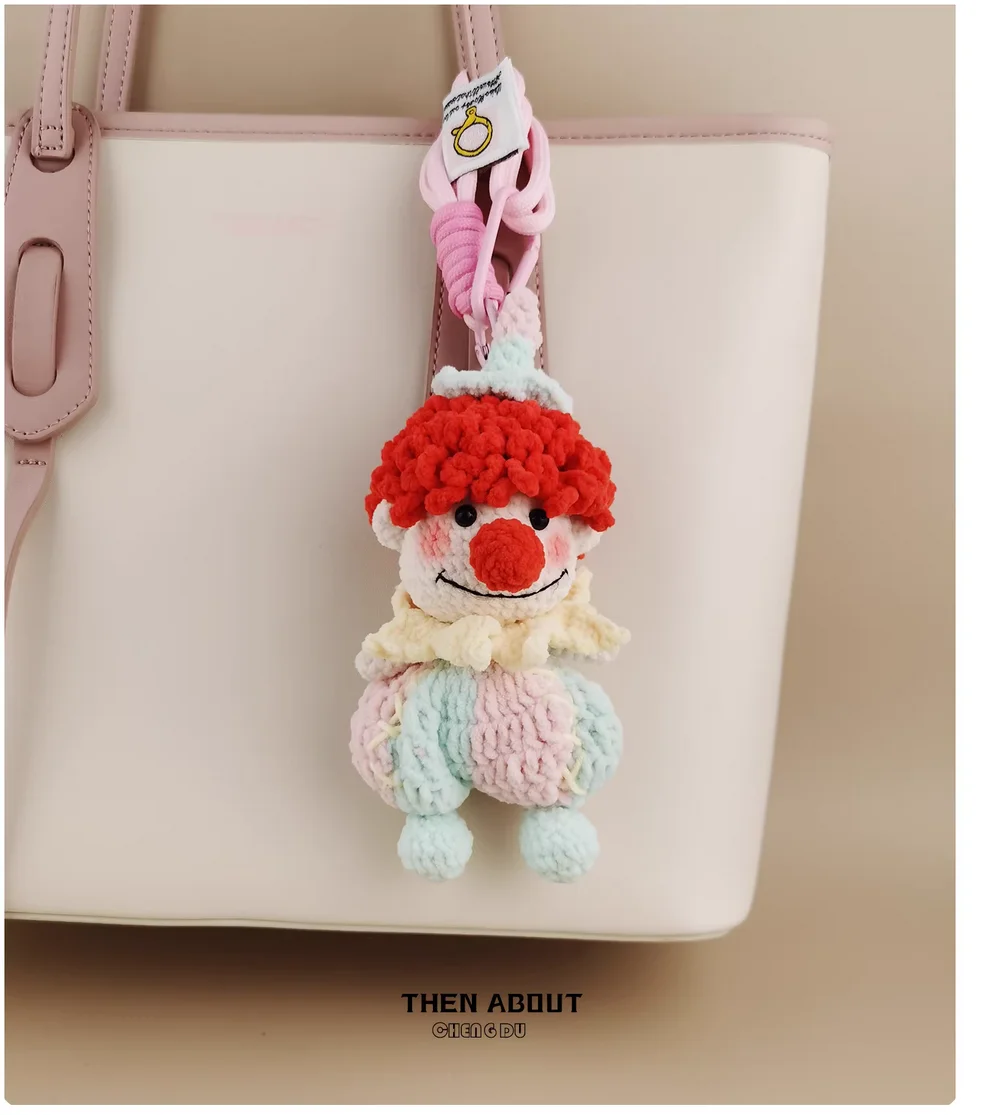 Cute clown doll bag pendant pendant Keychain pendant niche senior gifts for people.