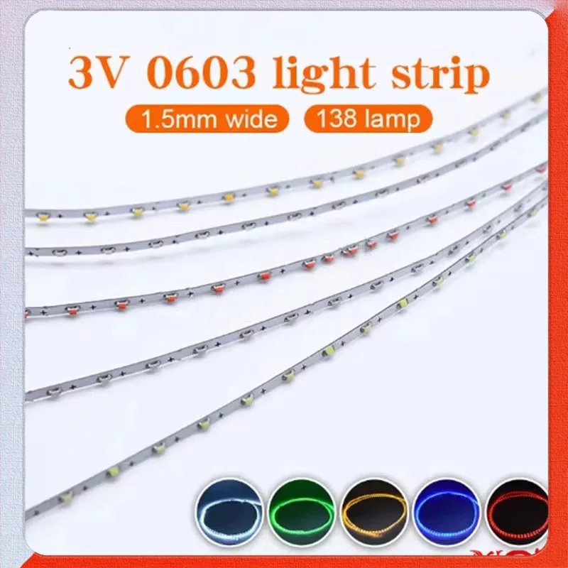 1M 3v 1.5mm Led Strip Thin 1.5mm Width White Red Blue Green Yellow Model Airplane Sand Table Led Emitting Decoration Tape