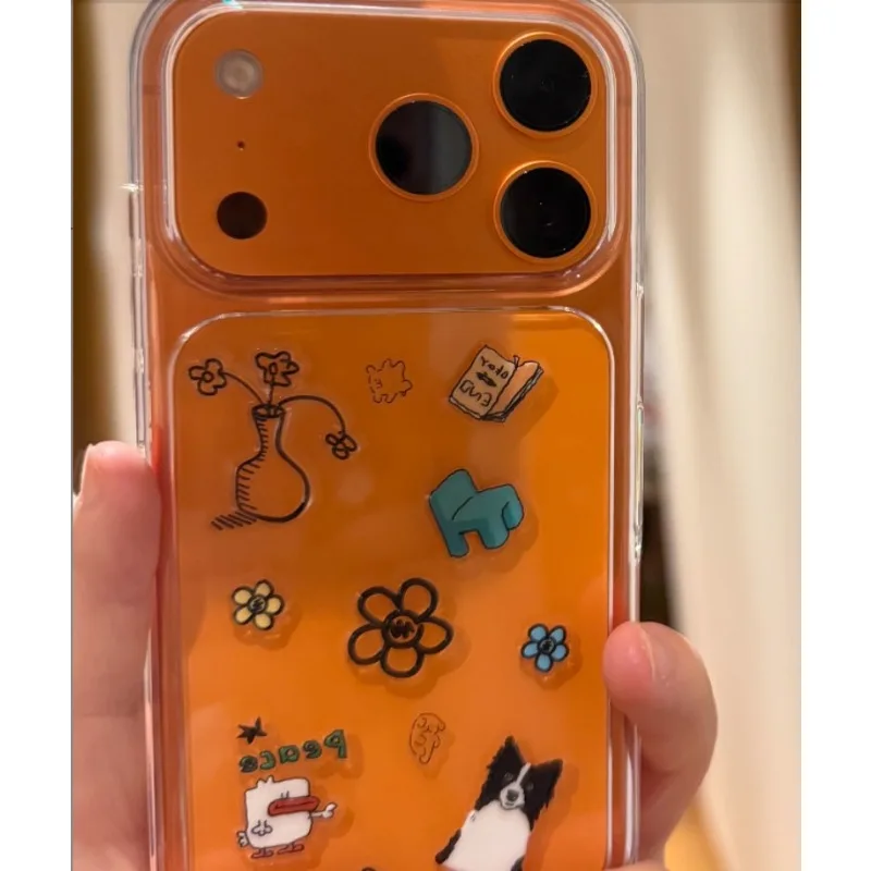 Korean Style Simple Transparent Jelly Stickers Cute Cartoon Small Animal Pet Flower Design Mobile Phone Case Diy