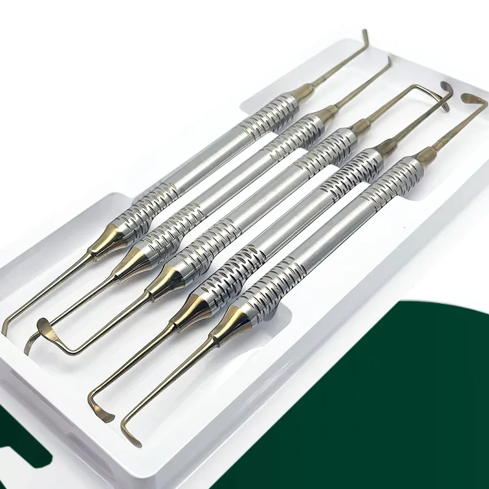 

5-комплект двухстороннего подъемного лифта из нержавеющей стали для хирургии прививки костей зубного имплантата