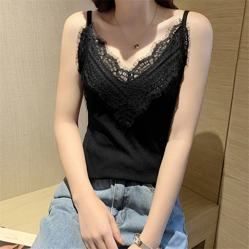 Lace Women Summer Tanks Camis Vest Fashion Casual Sleeveless Ladies Street Tanks Tops Tees Hotsweet B3162