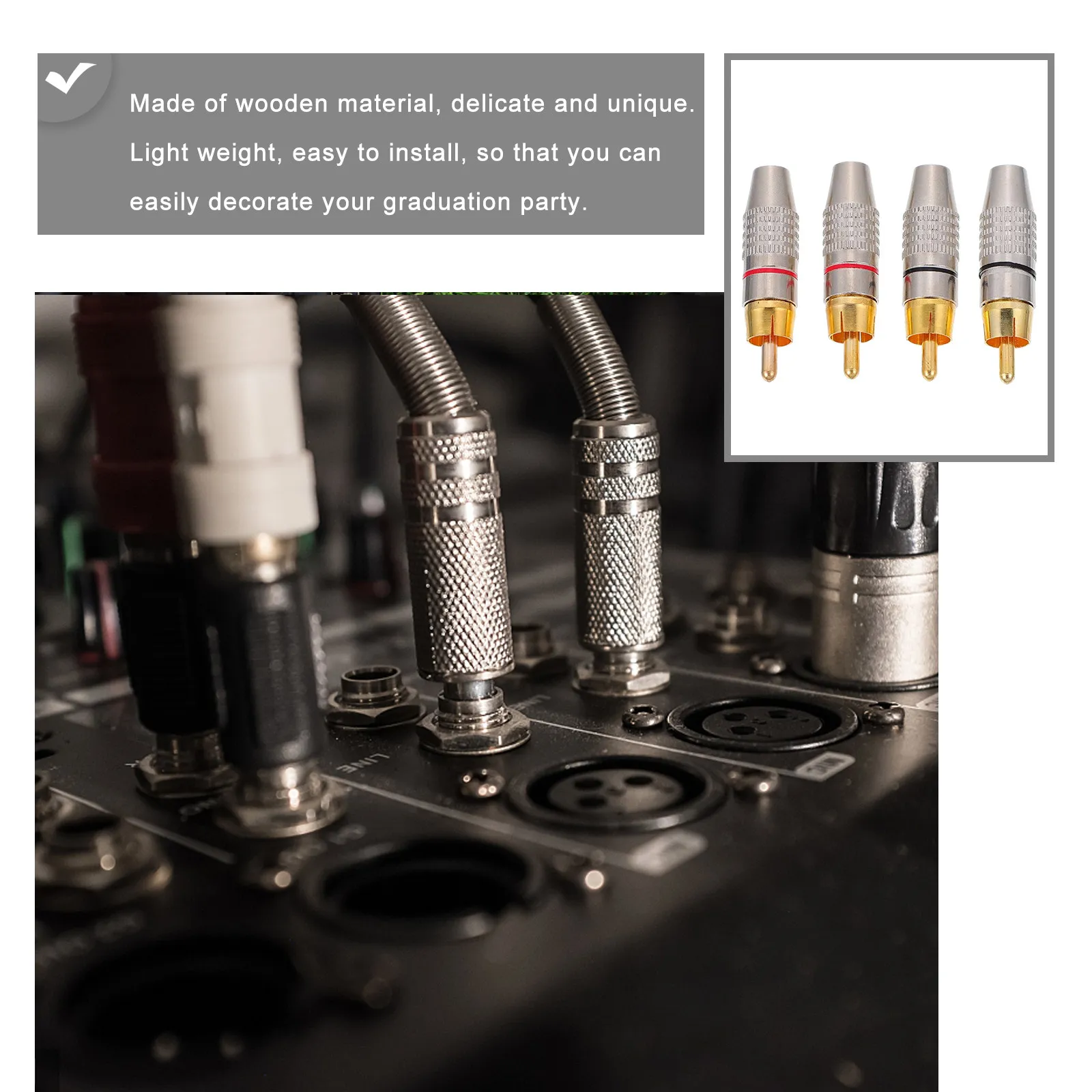4Pcs Plated Male Plugs Metal Audio Plug for Custom Speaker Cables Professional Installation Audio