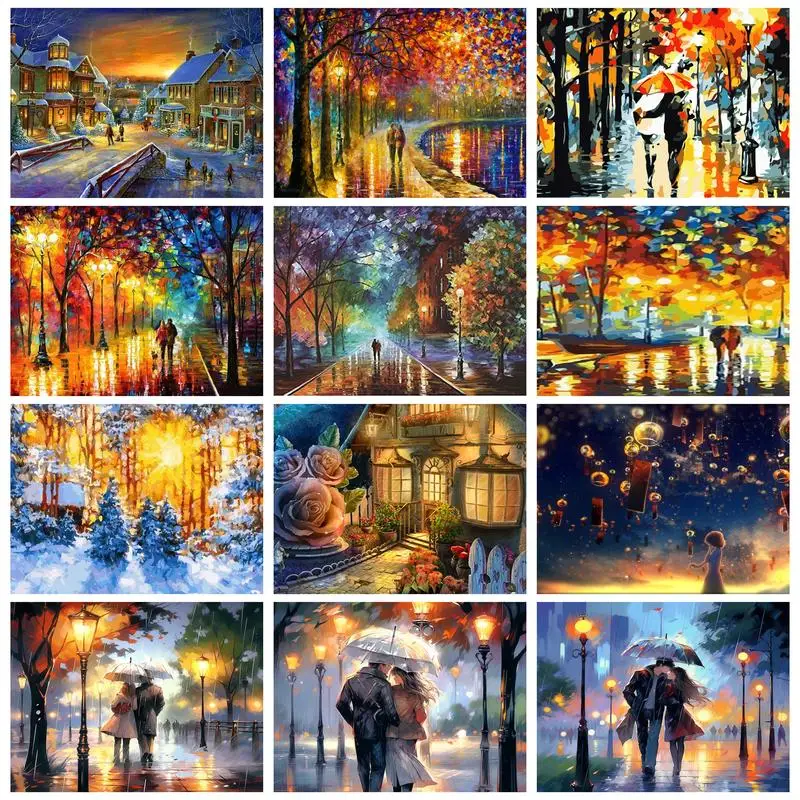 

RUOPOTY Painting By Numbers With Frame Cartoon Lover Handpainted Coloring Draw Craft Diy Paint By Numbers For Home Decors