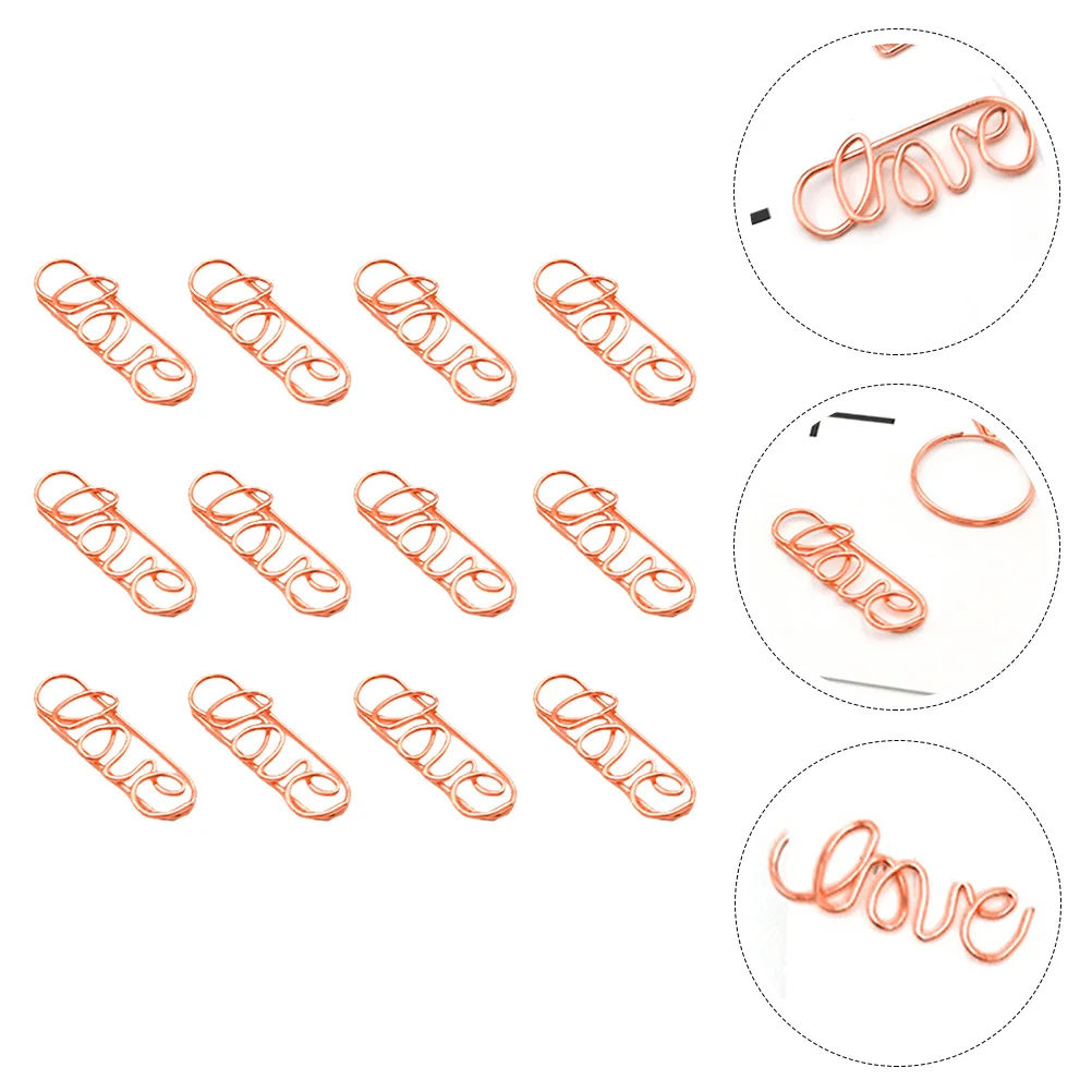 20Pcs Book Memo Clips Rose Gold Metal Note Clip for Photos Cards Holders Creative Paper Clamp Office Desk Organizer Supply