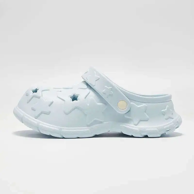 Ant Love الربيع/الصيف منتج جديد بسيط وعصري السماء المرصعة بالنجوم المرأة نمط مريح سميكة القاع ثقب الأحذية مع عارضة