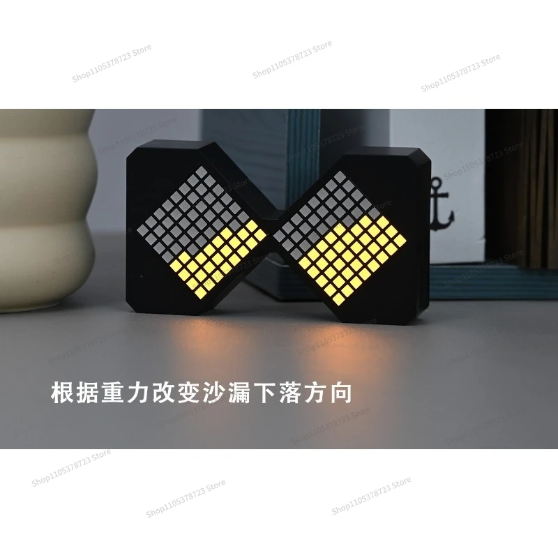 For Gravity Sensing Electronic Hourglass DIY Black Technology Gift Creative Desktop Ornament Toy
