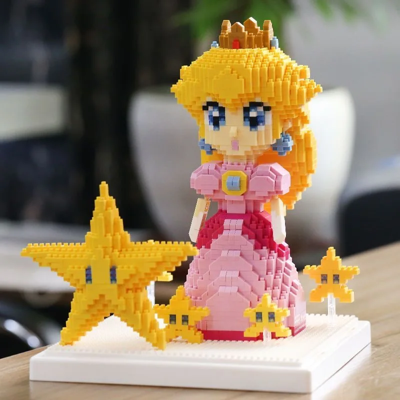 

Peach Princess 1484pcs Super Micro Blocks Star Pink Girl Mini DIY Building Blocks Puzzle Brick Toys for Children Gifts