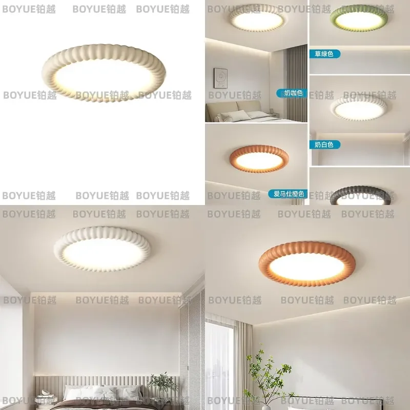 for Master Bedroom New Modern Simple Cream Style Cheese Ceiling Light Full Spectrum Eye Protection for Bedroom Living
