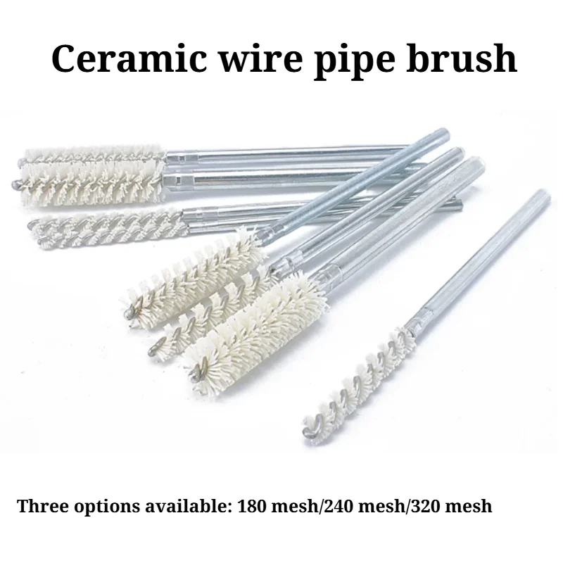 1PC Ceramic Fiber Tube Brush, Inner Hole Deburring Fine Polishing for Copper Aluminum Parts 180 240 320 600 Grit