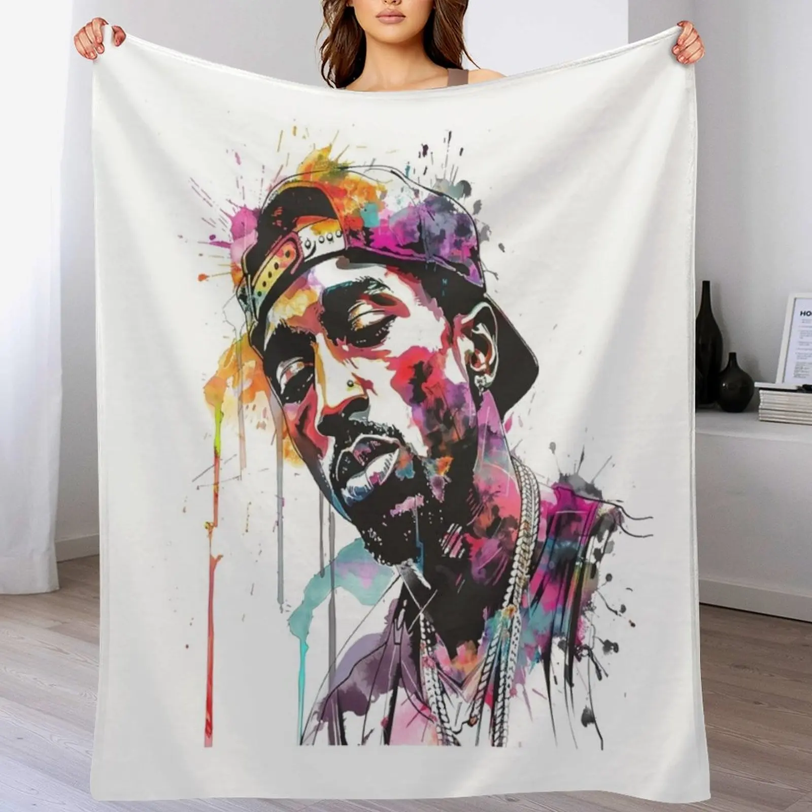 

Tupac Throw Blanket Ultra Soft Flannel Fleece Blanket for All Seasons