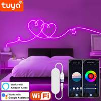 Tuya WiFi RGB Neon LED Strip 5V USB Neon RGB Strips 1/2/3/4/5M Work With Smart Life APP/Alexa/Google Home for Decor Lighting