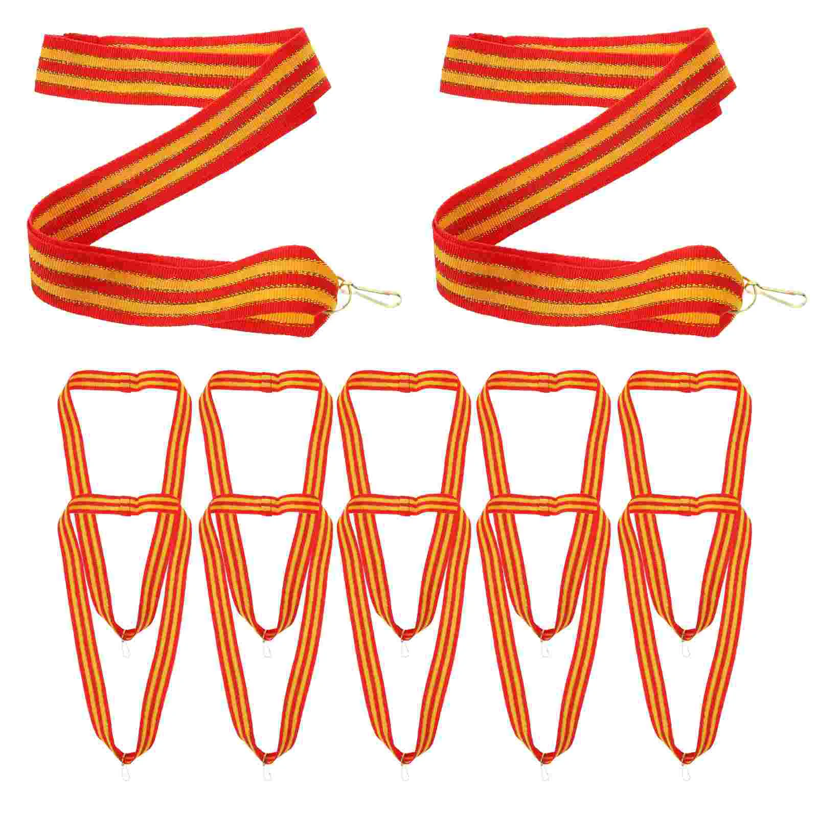 12 Pcs Soccer Accessories Ribbon Medal Lanyard Supply Neck for Award Triangle Straps with Clip Hanging Competition