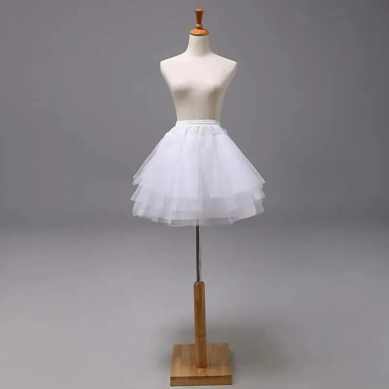 White Black Mini Lolita Puffy  Short Daily Boneless Skirt Petticoat Wedding Dress Support Skirt Crinoline A Line Underskirt