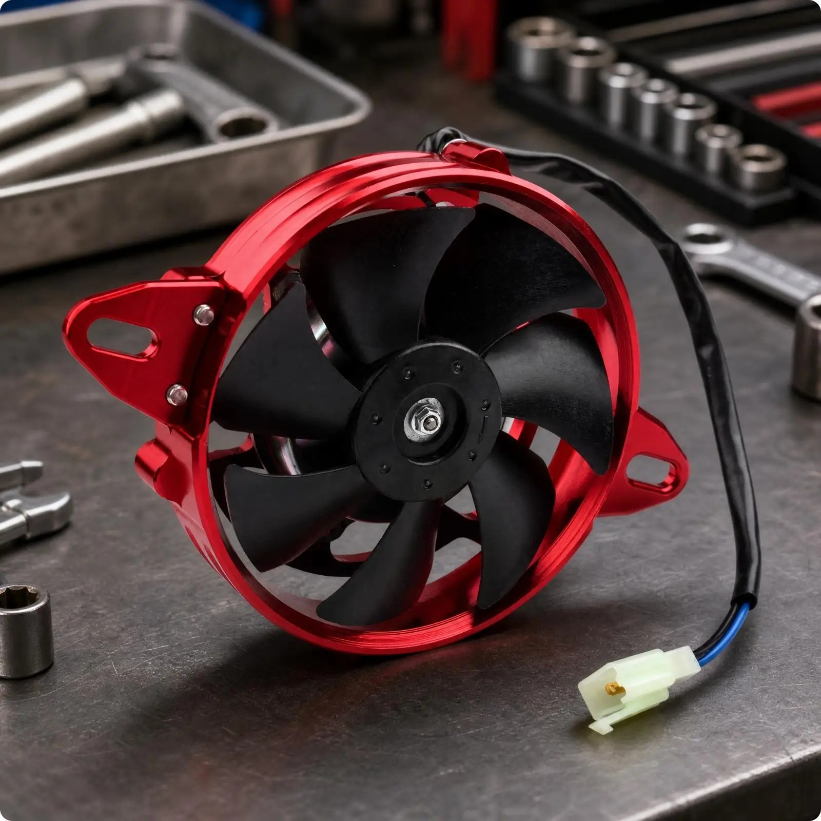 4 Inch ATV Heater Cooling Fan Replacement CNC Aluminum Heater Fan with Mounting Brackets Lightweight