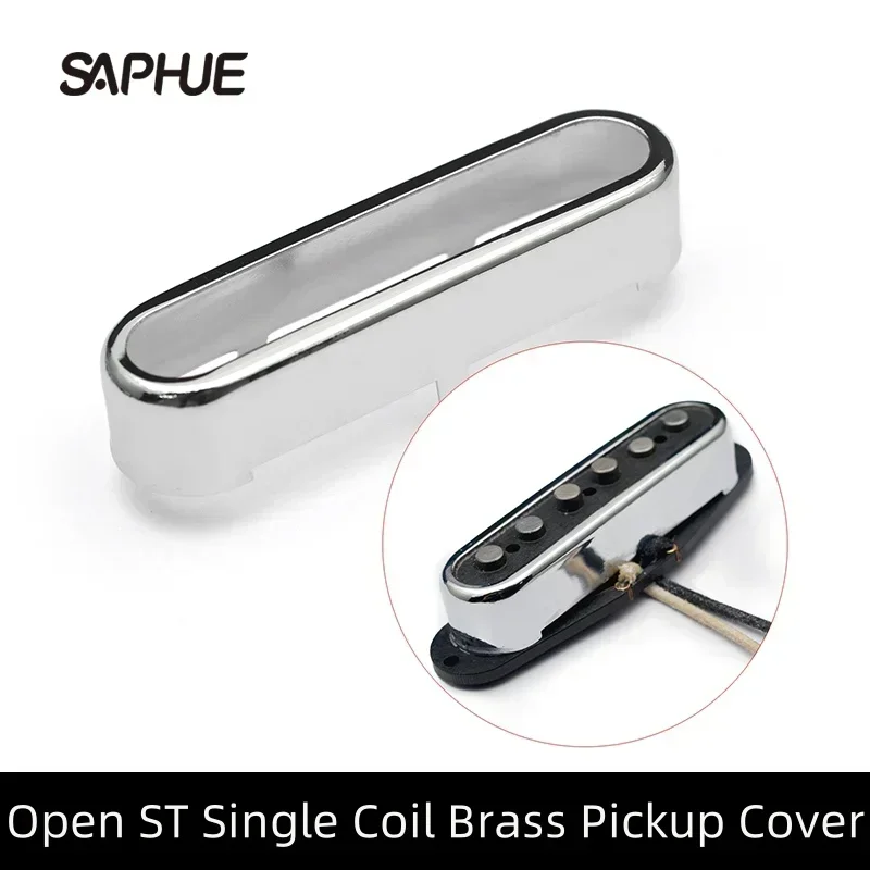 4Pcs ST Single Coil Brass Cover Pickup Cover/Lid/Shell Top Open Guitar Parts Guitar Accessories 71x19.5mm Black/Gold/Silver