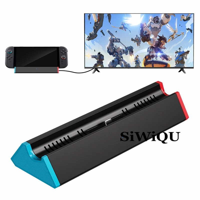 SIWIQU Station d'accueil TV pour Nintendo Switch 2/OLED/1, prise en charge de la station de commutation 21.0 Sysavec adaptateur HDMI 4K @ 60Hz/2 ports USB/Type C