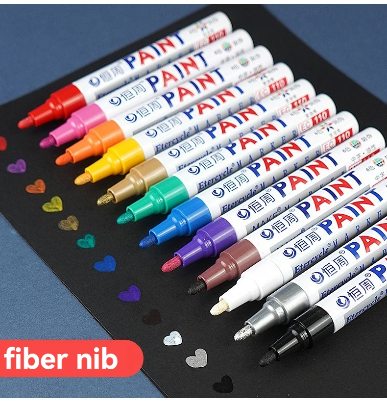1/3/6/12 Colors Permanent Paint Marker White/Gold/silver Markers for Car Tire Tread Rubber Fabric Paint Metal Paint Marker Pens view 5