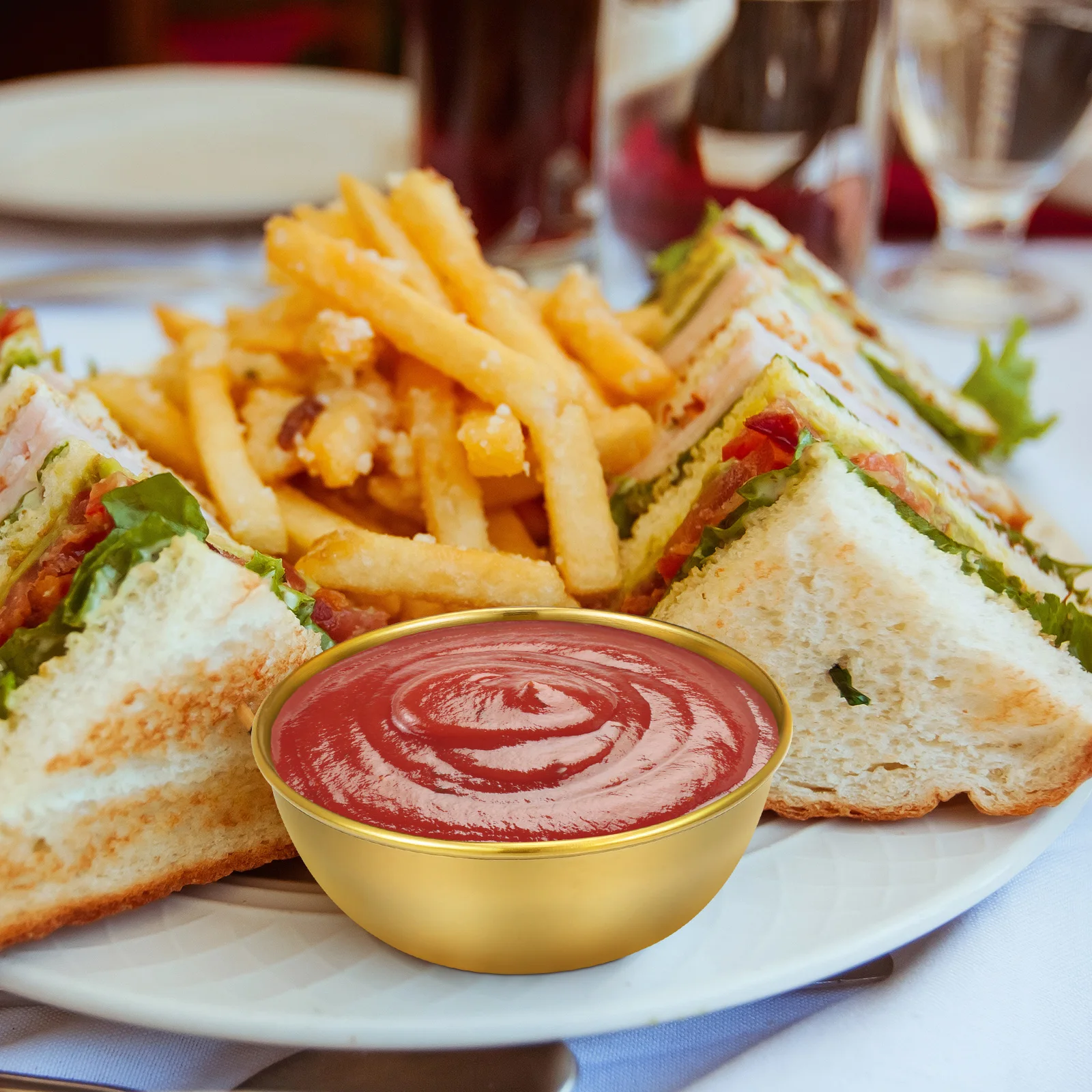 

2Pcs Mini Sauce Dishes Stainless Steel Appetizer Serving Tray for Condiments Chutney Oil Butter Ketchup Mustard Soy Sauce Dish