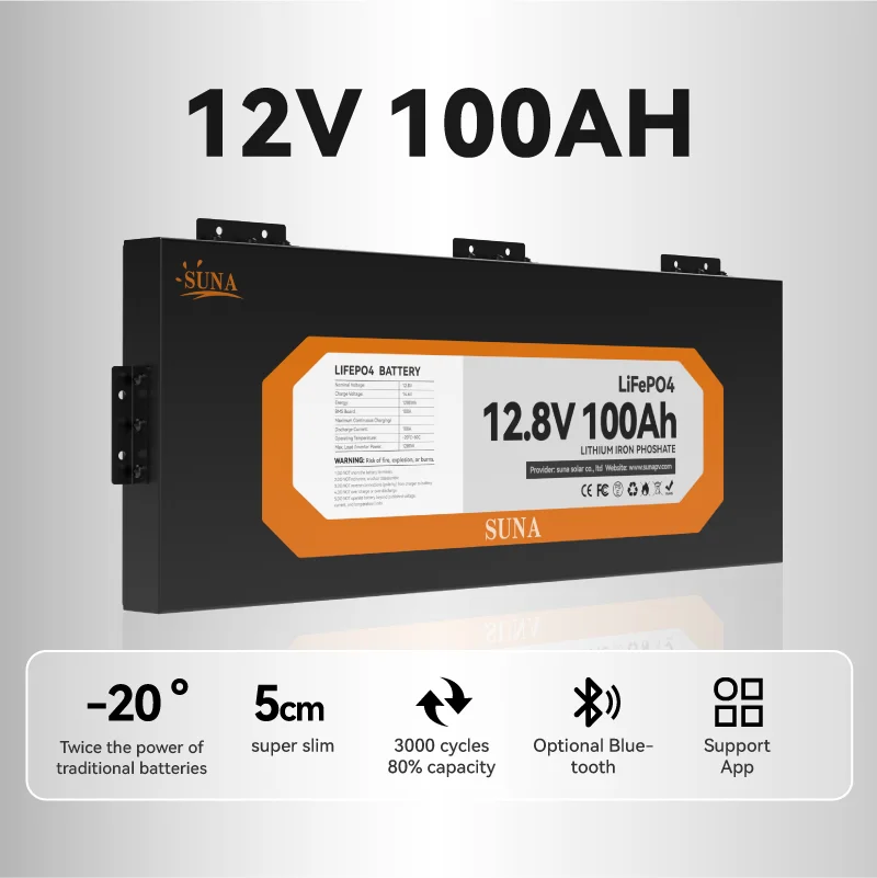 12V 100ah slim line akumulator litowo-żelazowo-fosforanowy Lifepo4 do RV