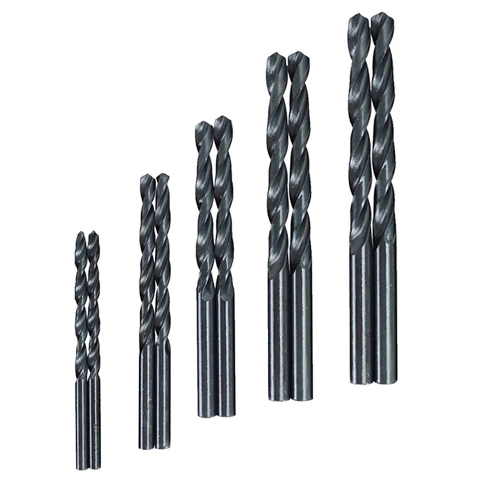 

Carbon Steel Drill Bit Set HSS Black Coated 10PCS 3mm 8mm Shank Diameter Suitable for Wood Metal Plastic