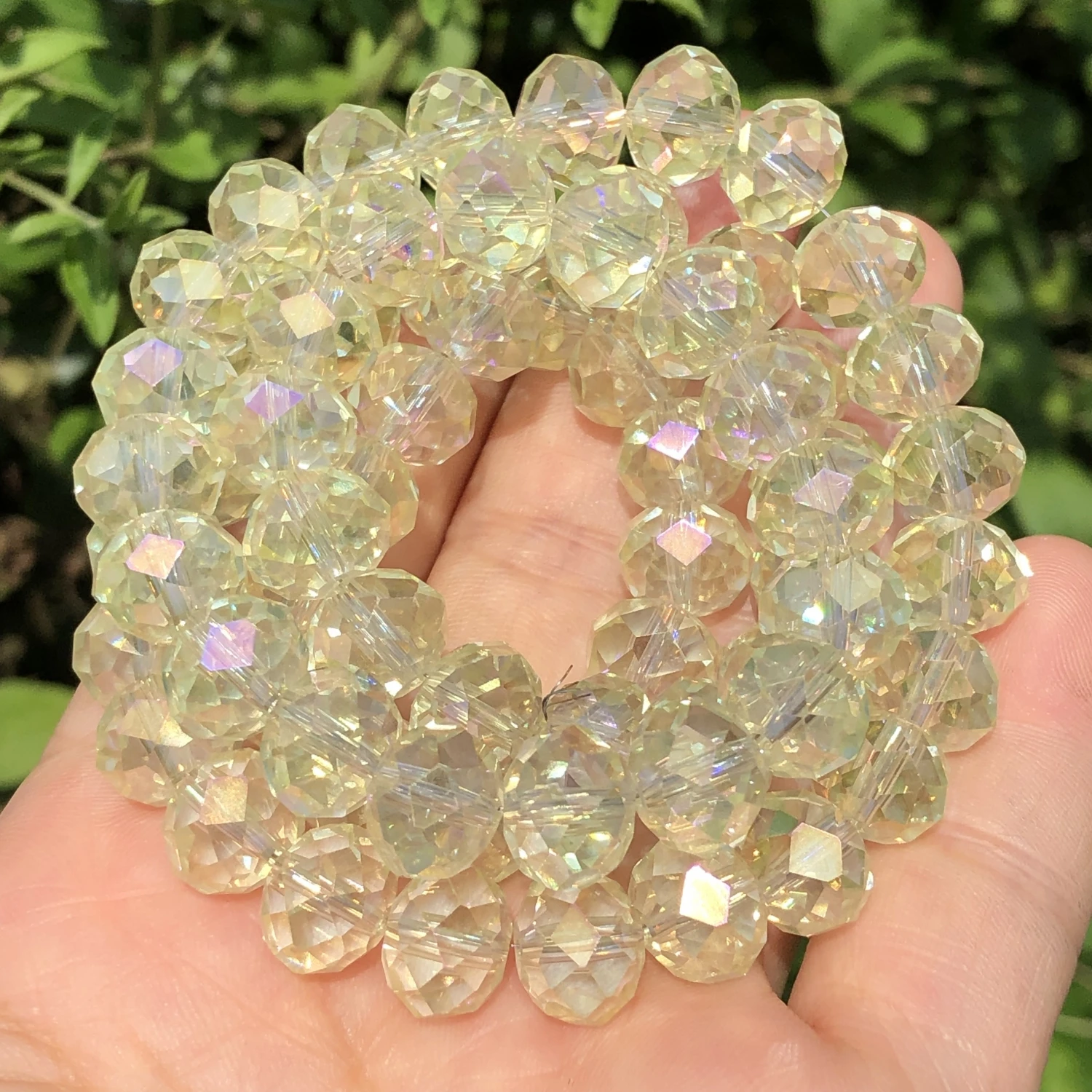 High Quality Faceted AB Clear Yellow Rondelle Austria Crystal Glass Beads Loose Spacer Beads For Jewelry Making DIY Accessories