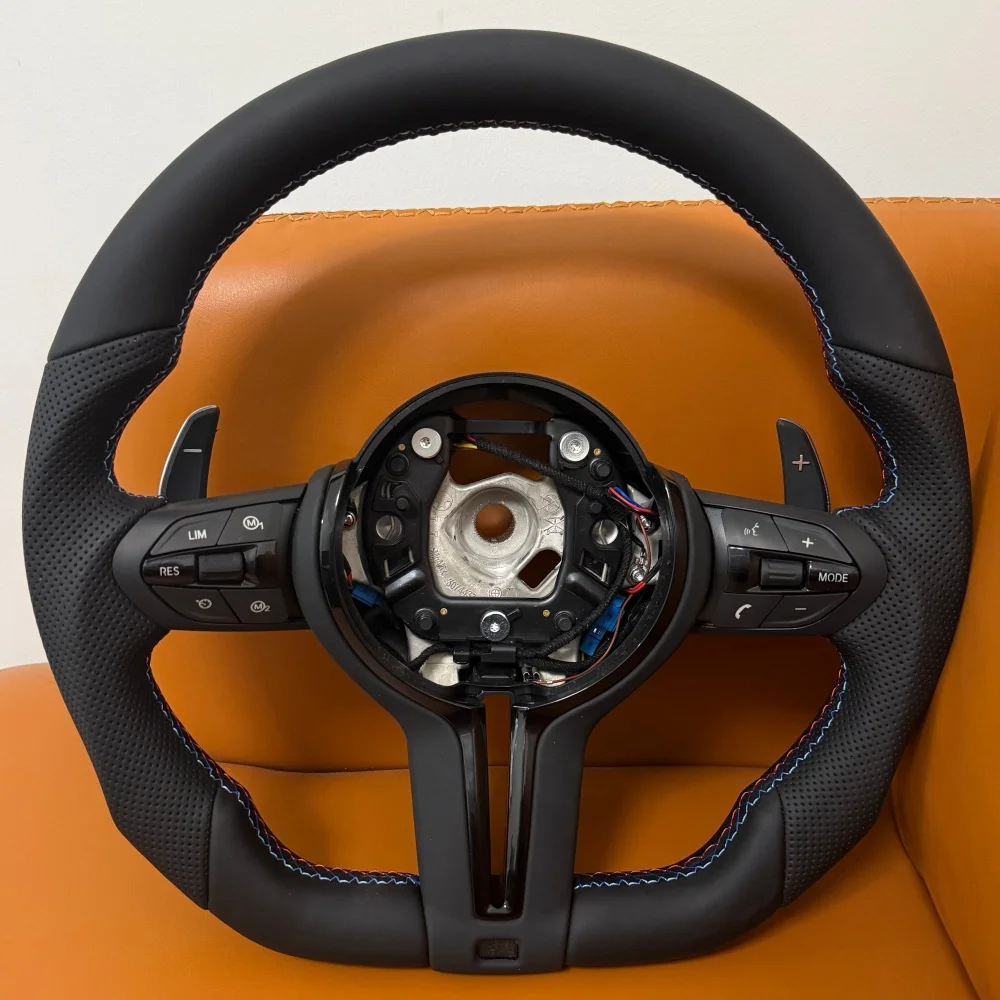 

Perforated Full Black Leather Steering Wheel For BMW M3 M5 X6 F10 F15 F30 F80 E39 E70 E71 E90 E91 328i 540i