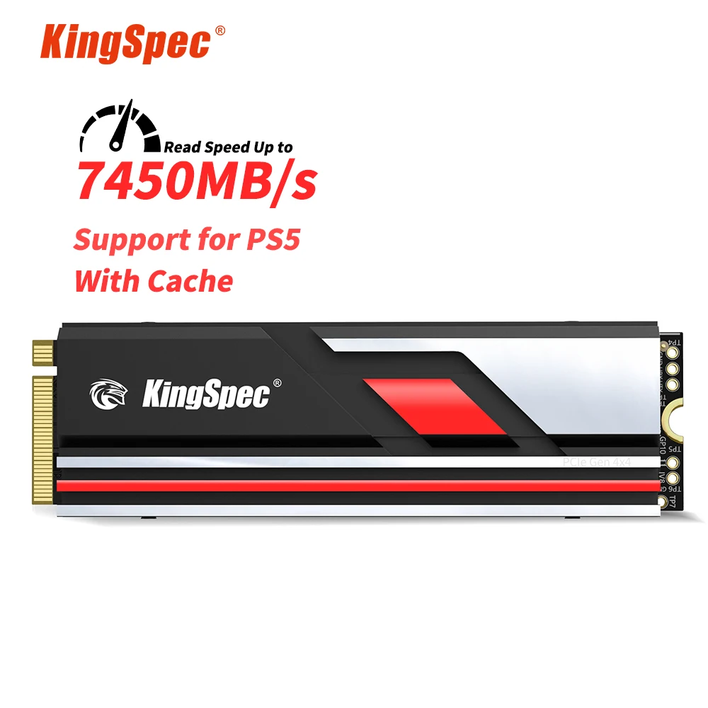 

KingSpec SSD 1tb 2tb SSD NMVe M2 PCIe 4.0 x4 M.2 2280 NVMe SSD PCI-e Gen4 Hard Drive Internal Solid SSD Disk for PS5 Desktop