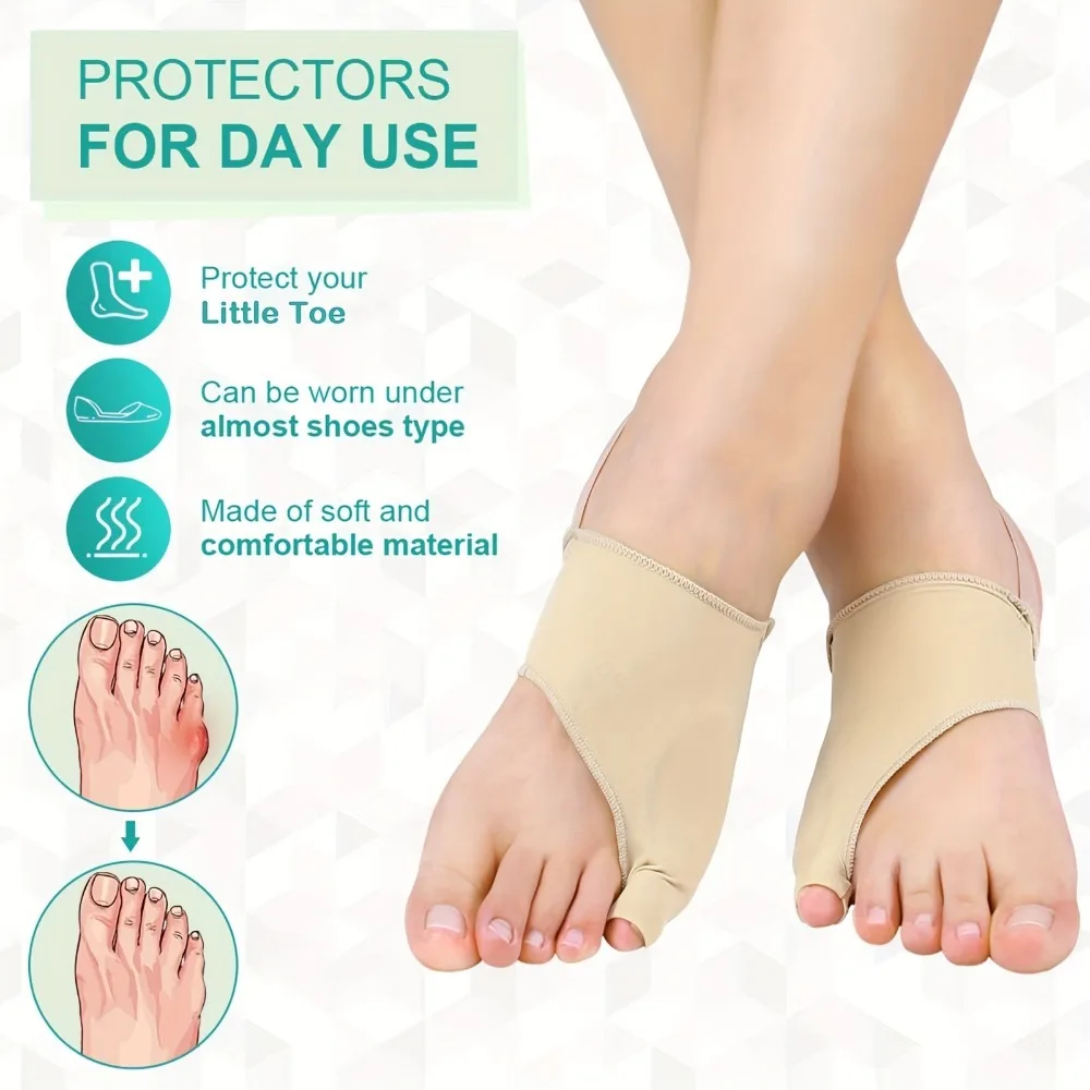 Separadores de dedos meñique Espaciadores de dedos pequeños con cojín de gel Dedos traseros para soporte día/noche Separador de dedos pequeños transpirable