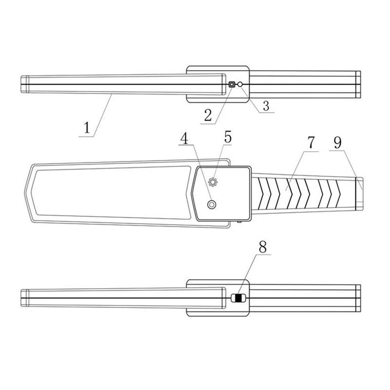 Single Switch Portable Scanner Charging Style Metal Detector Electronic Metallic Sound And Light Vibration Double Alarm