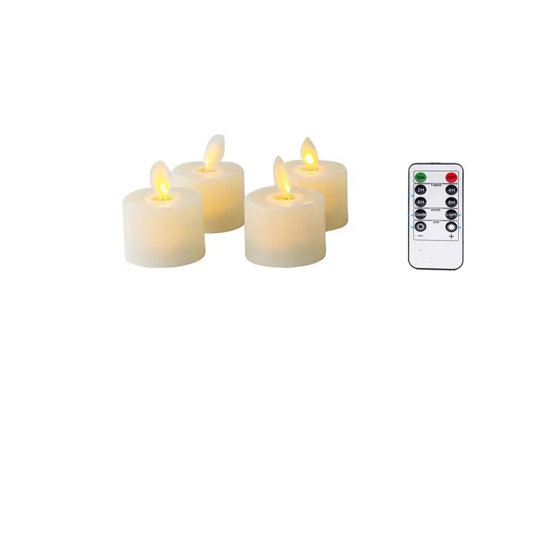 4 of 6 vlamloze bewegende lontkaarsen met afstandsbediening Realistische kerstkerkbruiloft Nep elektronische kaars LED-bruiloft