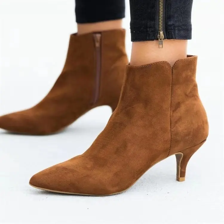NEW Women\'s Ankle Boots Leopard Women Pointed Toe Ladies Chunky High heel Female Shoes Woman Footwear Plus Size 35-43 Snake rtg5