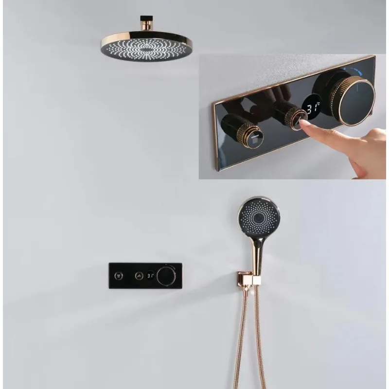 

Встраиваемая душевая лейка, контроль температуры в ванной, цифровой дисплей, настенный монтаж, комплект скрытой душевой системы