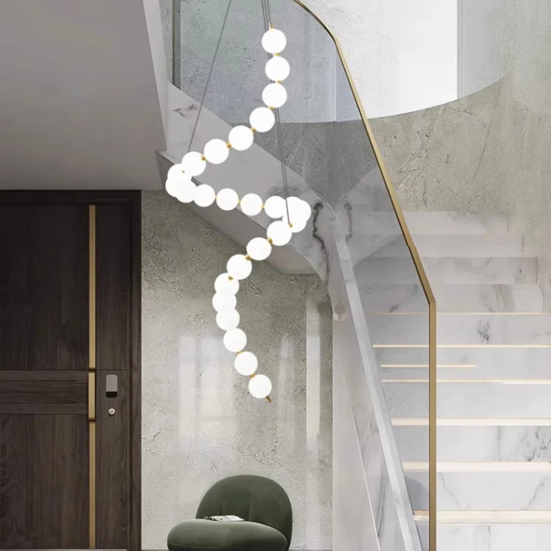 Imagem -03 - Nordic Pendant Lights For Home Decoration Stair Chandelier Sala de Estar e Jantar Luz de Teto Iluminação Interna