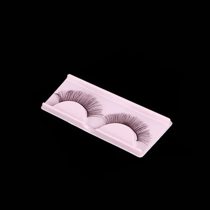 Cílios Caixa de embalagem com tampa plástica, Eye Lash Bandeja, Cílios Display Box, Bege, Rosa, Branco, Clear Bandejas, 50Pcs, Conjunto