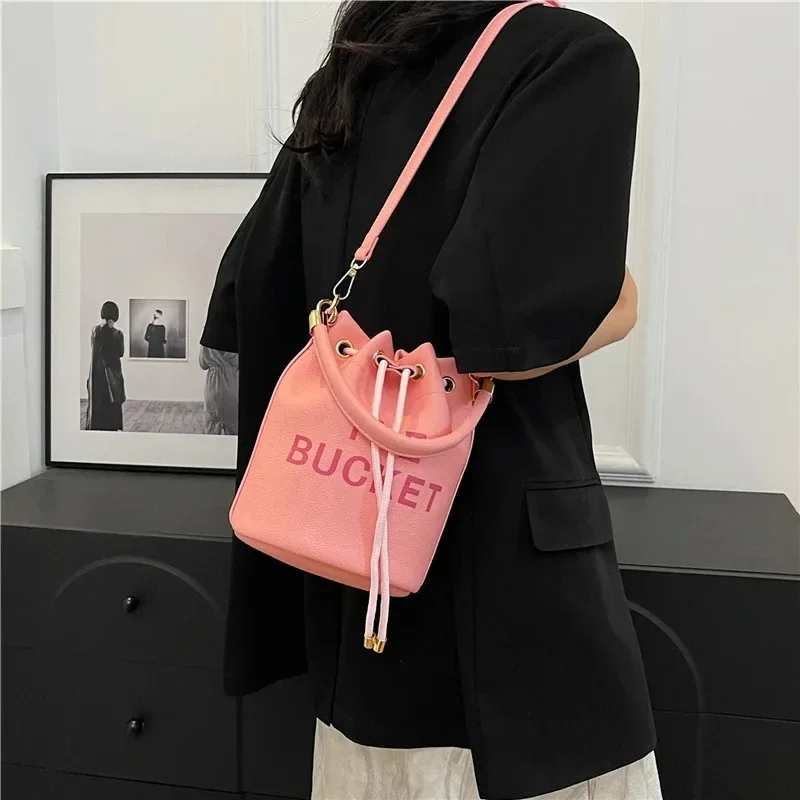 Bucket Bag Female Designer Bags Colorful Fashion Women Clutch 2024 Small Leather Bucket Purse Crossbody Handbags Hobo Satchel