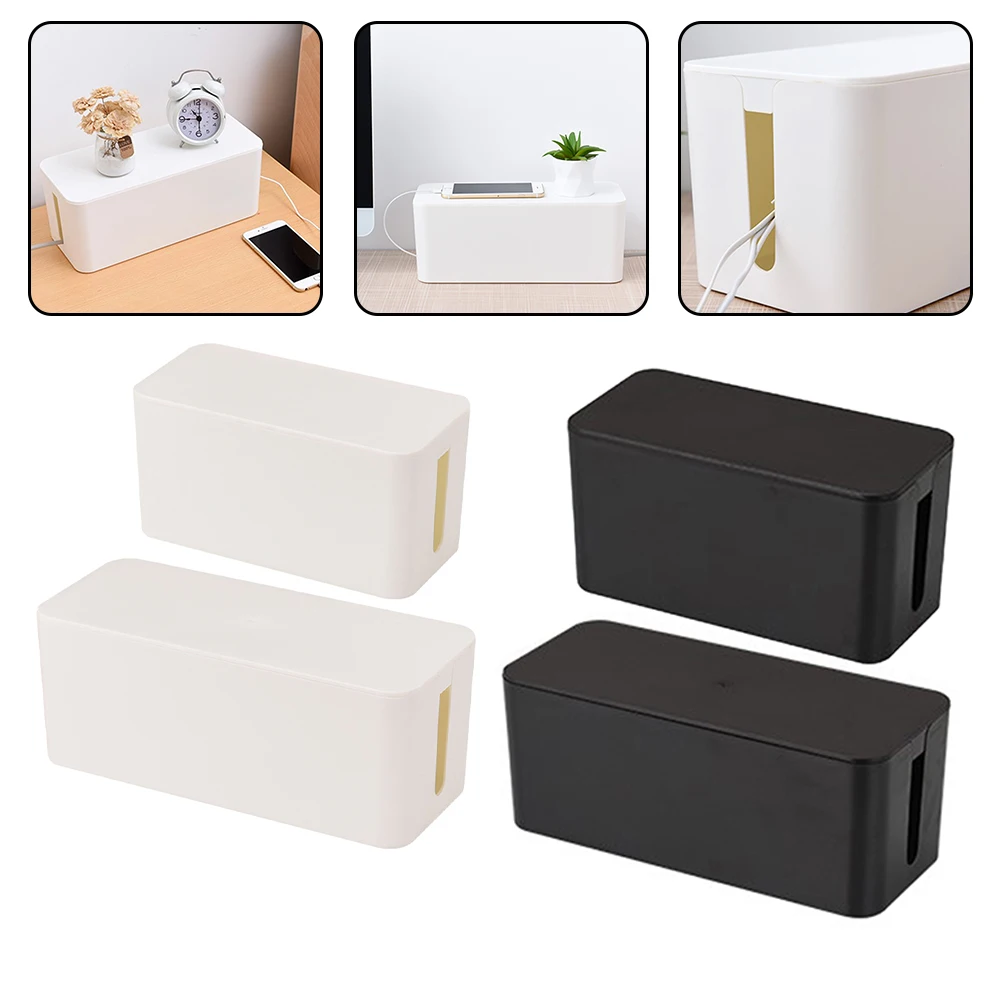 For Cable Tidy Box Set of 2 Innovative Organizer for Hiding Messy Cords and Creating a Safer Environment at Home or Office