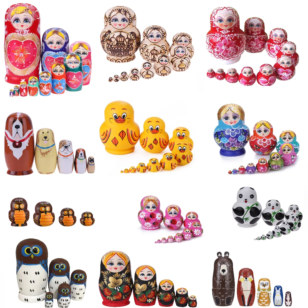 10 Layers Yellow Duck Matryoshka Wooden Russian Nesting Babushka Dolls Toys Decoration Ornaments Handmade Hand-painted  Crafts