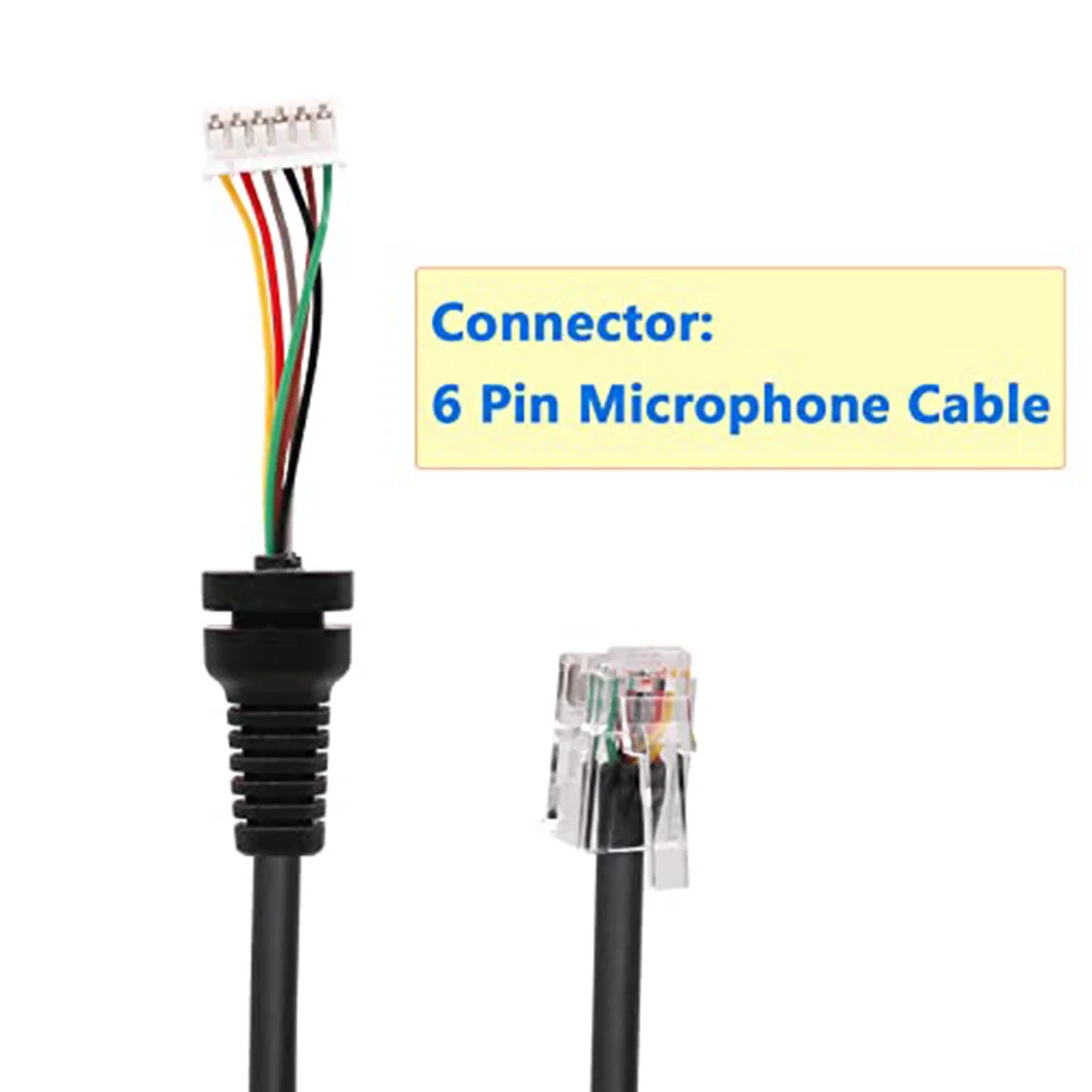 2pcs Microphone Cable for For yaesu MH-48A6J MH-36A6J MH-42B6J MH-36B6JS MH-48A6JA and FT100D FT90R FT8100M FT8500M