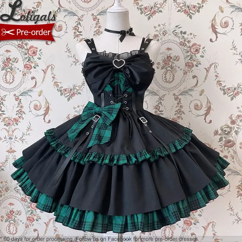 Hot Girl ~ Punk Style Lolita JSK Dress Plaid Mini Dress by Alice Girl ~ Pre-order