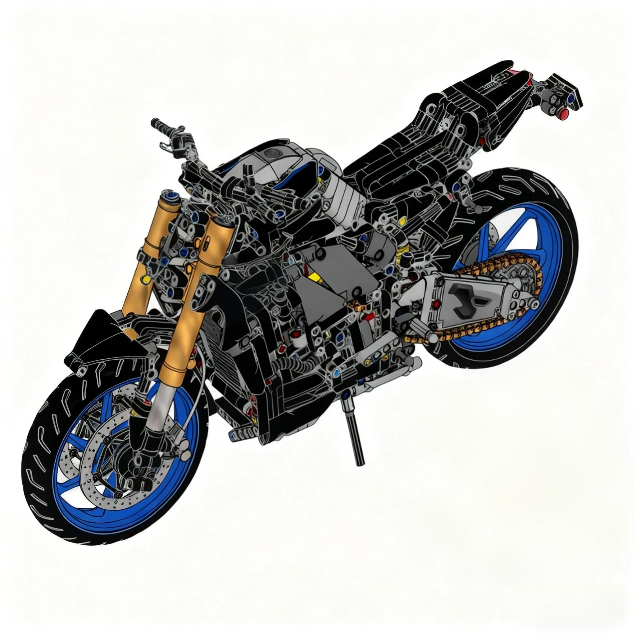 Lokomotiven Motorräder Modell 42159 Bausteine-Sets kompatibel mit Legoed-Partikeln, geeignet für Weihnachtsgeschenke 1478 Stück