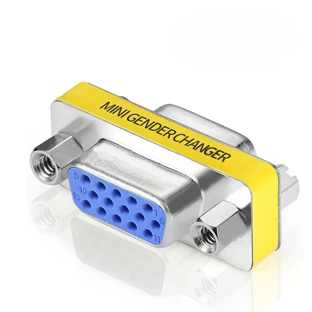 Hot Sale DB15 HD15 VGA SVGA KVM Female To Female Gender Changer Adapter Coupler Connector Converter For Monitor PC Laptop