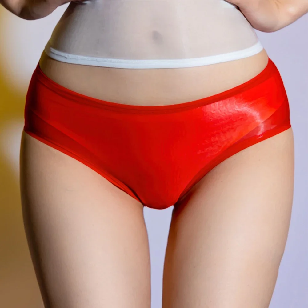 Women Sexy Ultra Thin Oil Sheer Glossy See Through Briefs Bottoms Silk Smooth Pants Underwear Panties Seductive Female Briefs