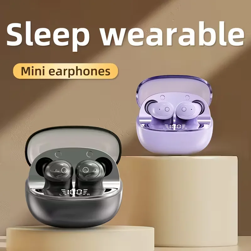 T10-Wireless Bluetooth Sleeping Headphones Noise Canceling Earbuds Hidden Headset Mini Invisible Earphones Sport Waterproof