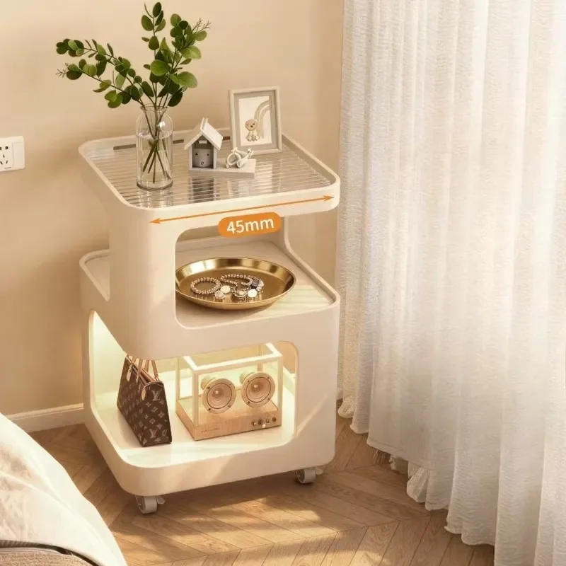 Modern Wrought Iron Removable Side Cabinet Bedroom Bedside Shelf Creative Nightstand Table Home Furniture