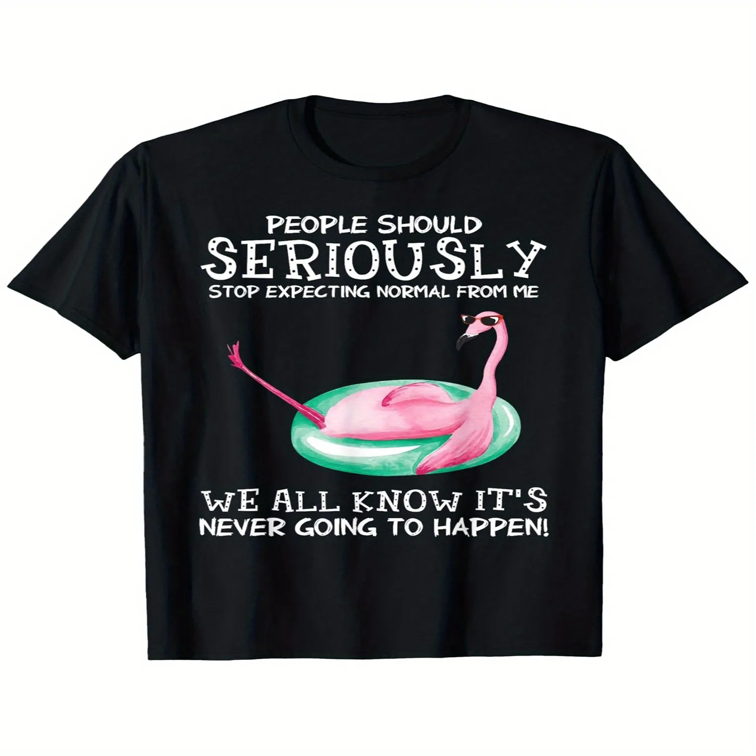 Funny Flamingo T-Shirt _ 717, Casual Regular Fit, Crew Neck, Short Sleeve, Patterned, Ideal for Halloween, Thanksgiving, Christmas, Valentine's, Father's, and Mother'S Day Gifts Unisex T Shirt Gift For Her