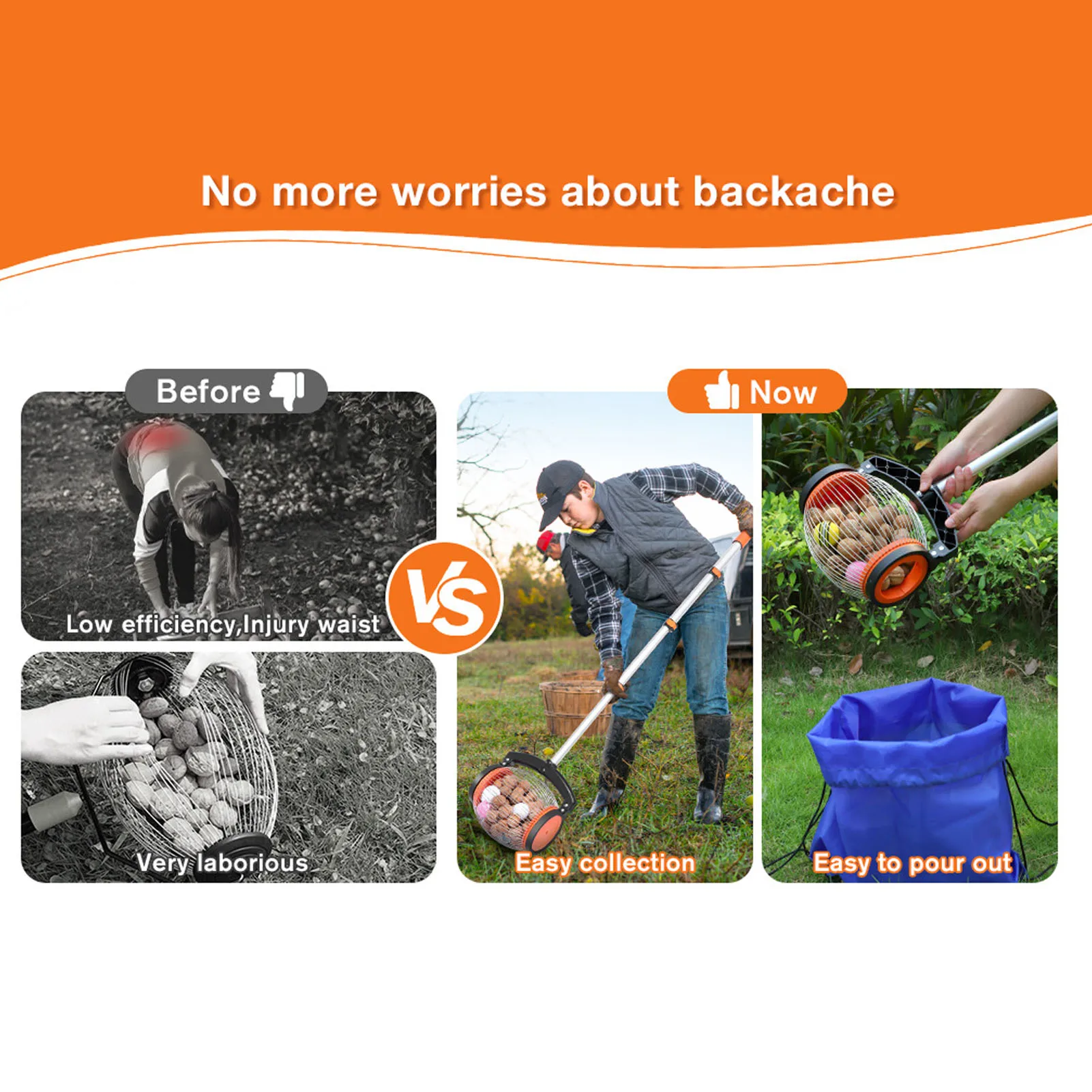 أداة تجميع الجوز حديقة المتداول الجوز جمع تلسكوبي متعدد الوظائف منتقي الجوز الأسطوانة العلوية للبقان والجوز في الهواء الطلق