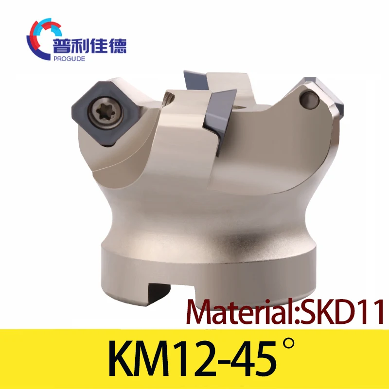 KM12 Milling Cutter Head Adapter 45 Degree 50 63 80 Carbide Insert SEKT1204 CNC Lathe Machine Face Milling Cutter Head