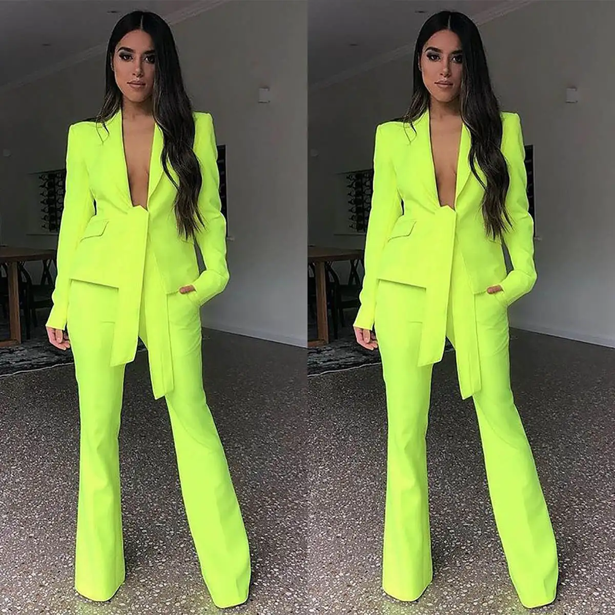 Women Wedding Tuxedos Bright Green Pants Suits Sets 2 Pcs Blazer Luxury Costumes Tailored Jacket Prom Dress