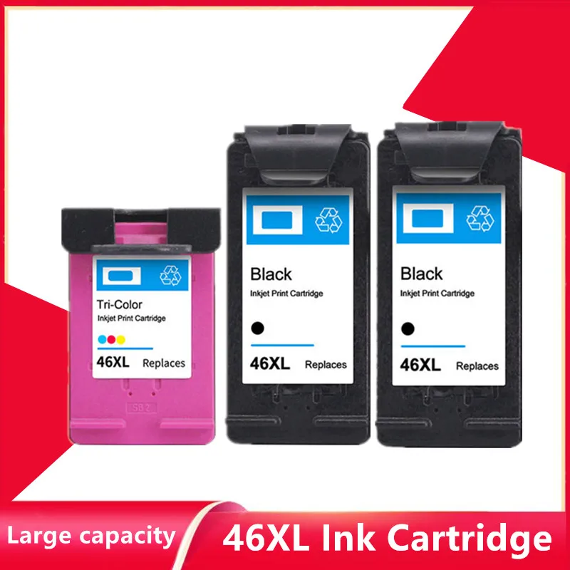 Compatible 46XL 46 XL Cartridge Replacement for HP 46 for HP46 Ink Cartridge for Deskjet 2020 2520hc Inkjet printer