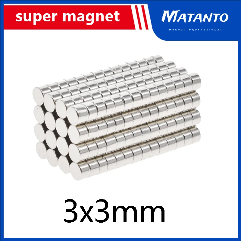 

100/300/500PCS 3x3 mm Search Minor disc Magnet 3mmX3mm Bulk Small Round Magnets 3x3mm Neodymium round N35 Strong Magnets 3*3 mm